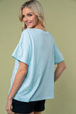 S M L The Ultimate Loose Fit Cotton Light Blue Tee