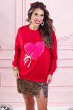 PREORDER - Jess Lea Cross My Heart Chenille Patch Pullover