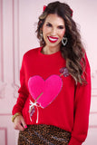 PREORDER - Jess Lea Cross My Heart Chenille Patch Pullover