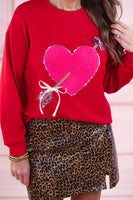 PREORDER - Jess Lea Cross My Heart Chenille Patch Pullover