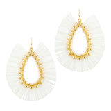 Raffia Gold Teardrop Earrings - 2 Colors