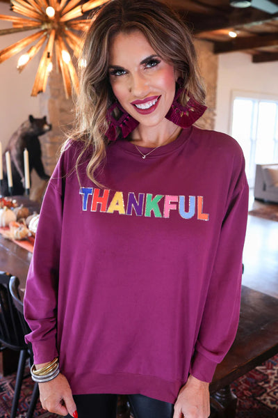 PREORDER - Jess Lea Thankful Sequin Sweatshirt