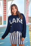 PREORDER - Jess Lea Striped Nova Denim Skirt - Navy