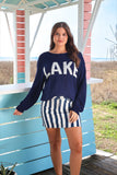 PREORDER - Jess Lea Striped Nova Denim Skirt - Navy