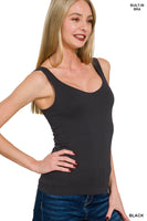 Seamless Tank Top With Bra Built-in In 2 Colors