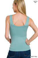 Seamless Tank Top With Bra Built-in In 2 Colors