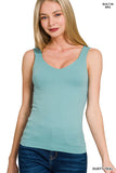 Seamless Tank Top With Bra Built-in In 2 Colors