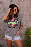 PREORDER - Mama Checkered Lightning Bolt Short Sleeve or Long Sleeve