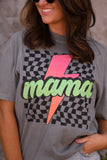 PREORDER - Mama Checkered Lightning Bolt Short Sleeve or Long Sleeve