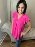 Fluttery Flirty Neon V-Neck Top