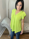 Fluttery Flirty Neon V-Neck Top