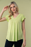 Fluttery Flirty Neon V-Neck Top