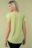 Fluttery Flirty Neon V-Neck Top