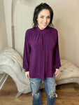 Long Sleeve Knit Deep Purple Top