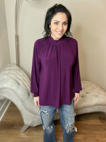 Long Sleeve Knit Deep Purple Top