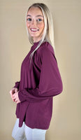 Long Sleeve Knit Deep Purple Top