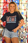 PREORDER - Mama Sparkly Checkered Faux Graphic Tee