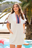 PREORDER - Jess Lea Ezra Textured Zipper Dress - Americana