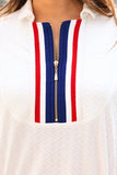 PREORDER - Jess Lea Ezra Textured Zipper Dress - Americana
