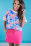 Small Only - Jess Lea Brushstroke Blooms Floral Top