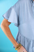 PREORDER - Jess Lea Graceful Flare Chambray Top