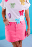 PREORDER - Jess Lea Nova Pink Denim Skirt