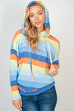 XL Multi-Color Striped Dolman Hoodie