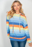 XL Multi-Color Striped Dolman Hoodie