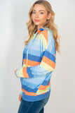 XL Multi-Color Striped Dolman Hoodie