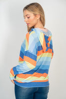 XL Multi-Color Striped Dolman Hoodie