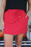 PREORDER - Jess Lea Well Loved Ribbed Skort - Red