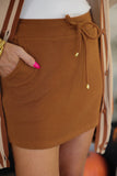 PREORDER - Jess Lea Well Loved Ribbed Skort - Chestnut