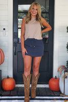 PREORDER - Jess Lea Well Loved Ribbed Skort - Navy