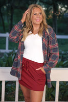PREORDER - Jess Lea Lola Flannel Tunic Top - Navy