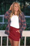 PREORDER - Jess Lea Lola Flannel Tunic Top - Navy