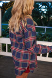PREORDER - Jess Lea Lola Flannel Tunic Top - Navy