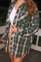 PREORDER - Jess Lea Lola Flannel Tunic Top - Green