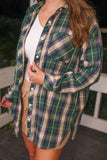 PREORDER - Jess Lea Lola Flannel Tunic Top - Green