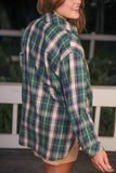 PREORDER - Jess Lea Lola Flannel Tunic Top - Green