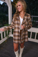 PREORDER - Jess Lea Lola Flannel Tunic Top - Brown