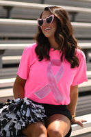 PREORDER - Watercolor Pink Out Ribbon Graphic Tee in Youth & Adult