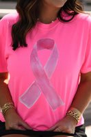 PREORDER - Watercolor Pink Out Ribbon Graphic Tee in Youth & Adult