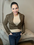 S-XL Brown Faux Leather Jacket