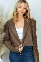 Brown Faux Leather Jacket