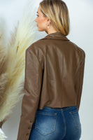 Brown Faux Leather Jacket