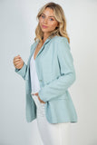 S-XL Solid Woven Two Button Blazer With Pockets