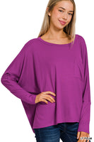 S-XL Soft Sweater Fabric Dolman Top