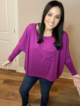 S-XL Soft Sweater Fabric Dolman Top