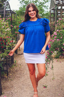 PREORDER - Jess Lea Kimber Eyelet Top, Royal Blue