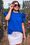 PREORDER - Jess Lea Kimber Eyelet Top, Royal Blue